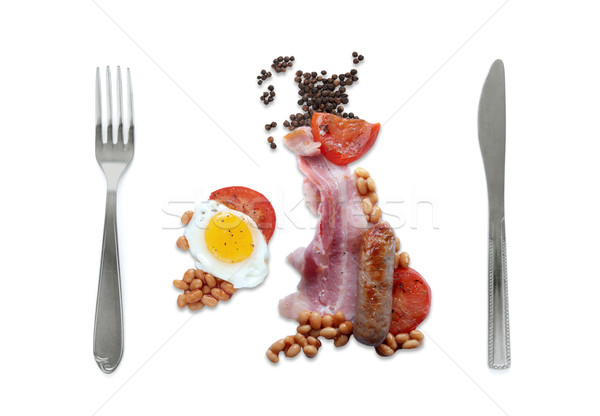 Great British fry up, english breakfast Stock photo © unikpix
