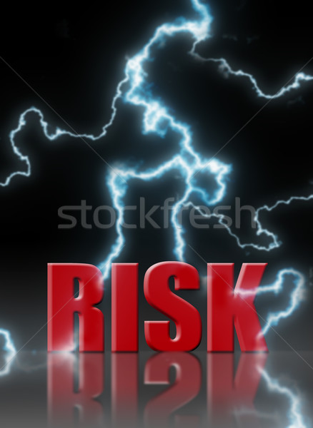 Risikomanagement Donner Blitz Wort Risiko Stress Stock foto © unikpix