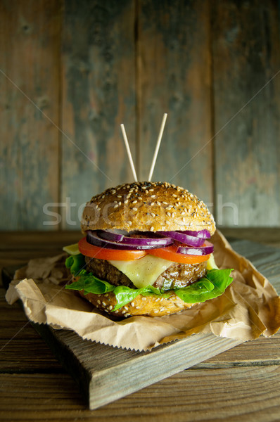 Rustic burger  Stock photo © unikpix