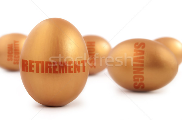 пенсия гнезда яйцо золото хорошо экономия Сток-фото © unikpix