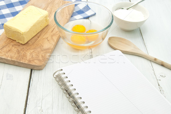 Rezept Buch Kuchen Eier Kochen heißen Stock foto © unikpix