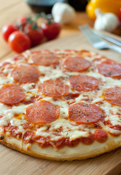 Pepperoni pizza délicieux italien mozzarella fromages [[stock_photo]] © unikpix