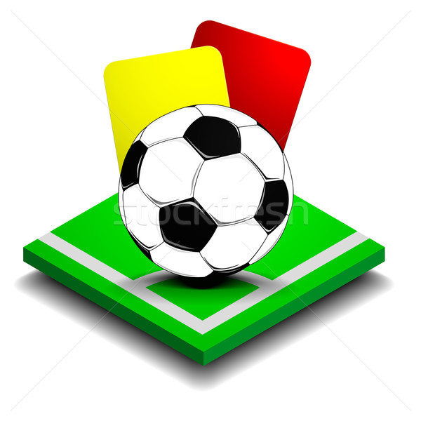 Foto stock: Futebol · cartões · detalhado · ilustração · vermelho · amarelo