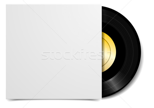 Winylu szczegółowy ilustracja czarny rekord okładka Zdjęcia stock © unkreatives