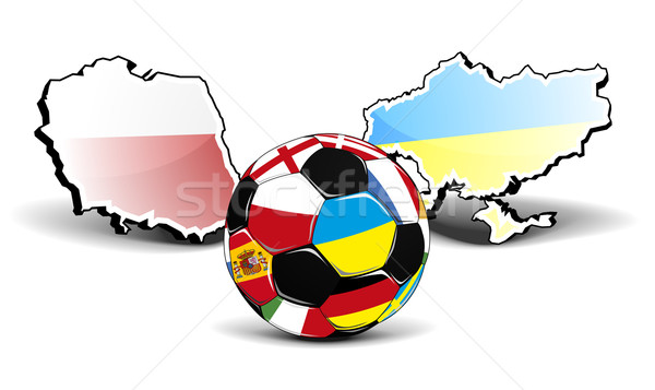 Ukrajna Lengyelország futball térképek elöl európai Stock fotó © unkreatives
