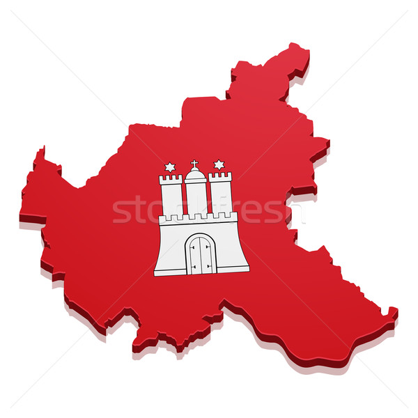 карта Гамбург подробный иллюстрация флаг eps10 Сток-фото © unkreatives