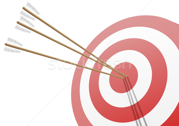 Target illustratie Rood drie pijlen oog Stockfoto © unkreatives