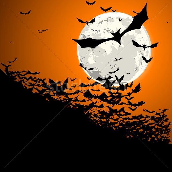 halloween bats moon Stock photo © unkreatives