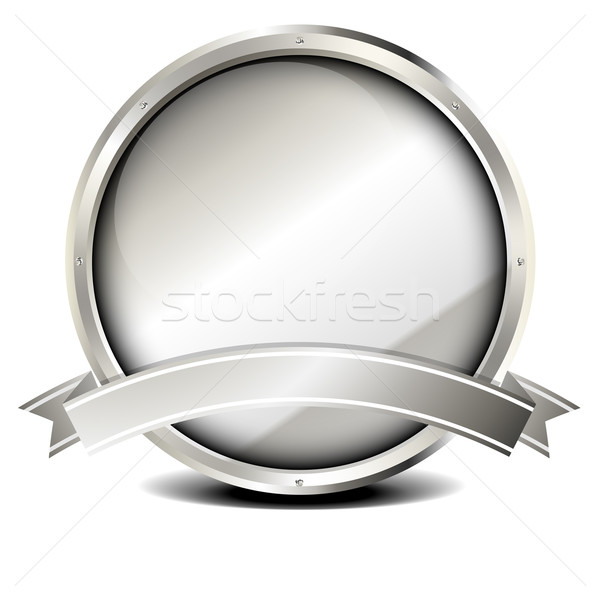 Metal çerçeve afiş örnek gümüş eps10 Stok fotoğraf © unkreatives