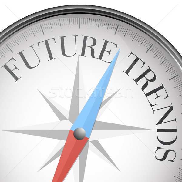 Kompass Zukunft Trends detaillierte Illustration Text Stock foto © unkreatives