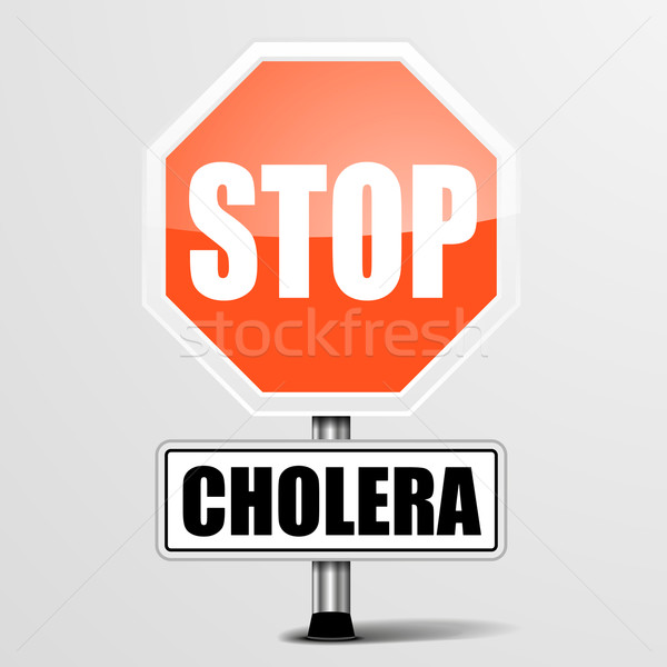 red cholera Stop Sign Stock photo © unkreatives