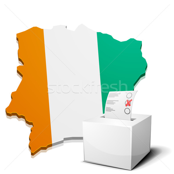 Ivoorkust gedetailleerd illustratie kaart eps10 vector Stockfoto © unkreatives