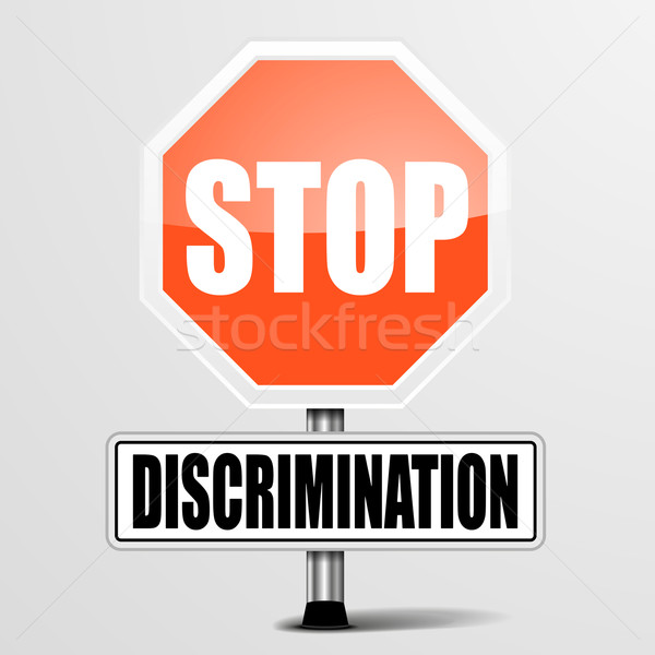 Stoppen discriminatie gedetailleerd illustratie Rood teken Stockfoto © unkreatives