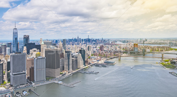 Luftbild manhattan senken Skyline Brücke Stock foto © unkreatives