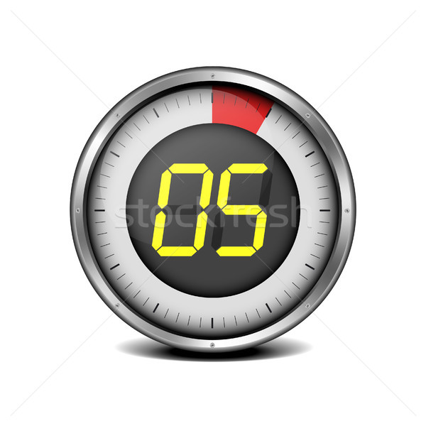 Timer numérique illustration métal nombre horloge [[stock_photo]] © unkreatives