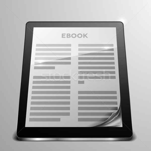 Tablet e-kitap kıvırcık sayfa ayrıntılı örnek Stok fotoğraf © unkreatives