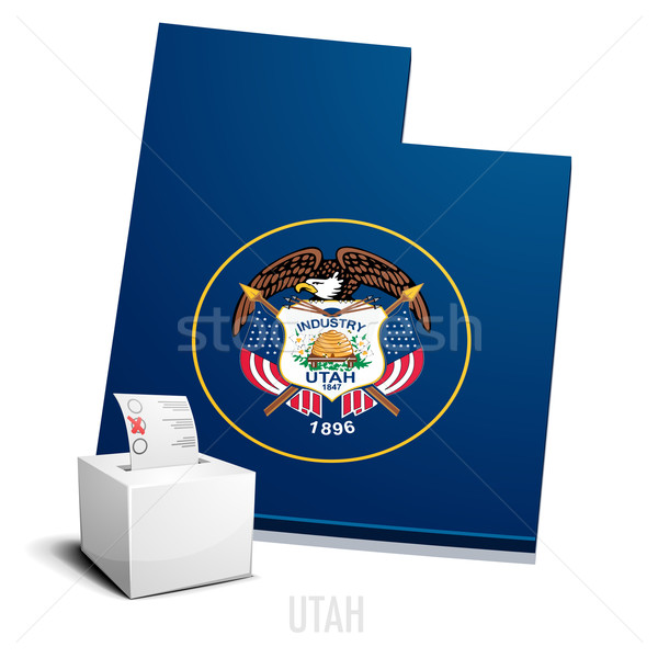 Ballotbox Map Utah Stock photo © unkreatives