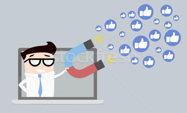 Businessman attracting likes Stock photo © unkreatives