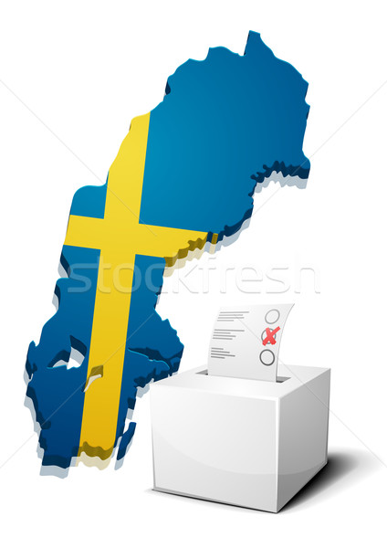 Svédország részletes illusztráció térkép eps10 vektor Stock fotó © unkreatives