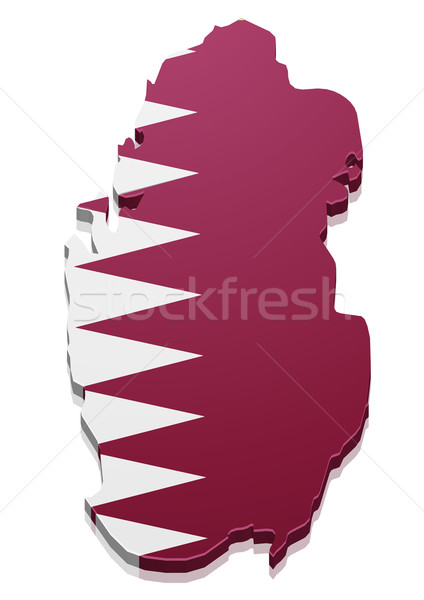 Mapa Katar detallado ilustración bandera eps10 Foto stock © unkreatives