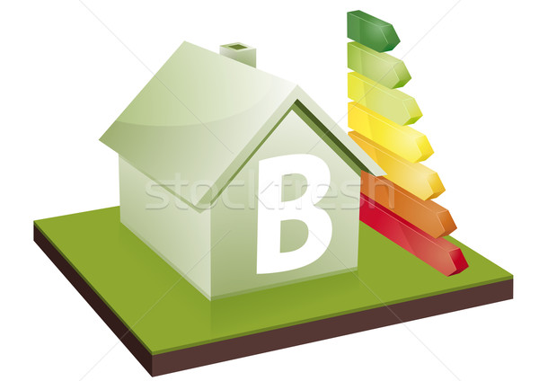 Ház energiahatékonyság osztály rácsok mutat levél Stock fotó © unkreatives