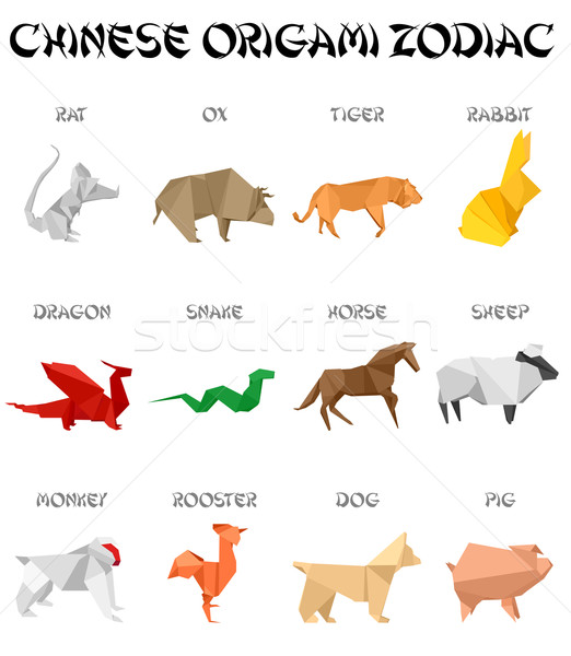 chinese origami zodiac signs Stock photo © unkreatives