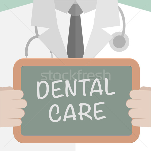 Zahnpflege Illustration Arzt halten Tafel Stock foto © unkreatives
