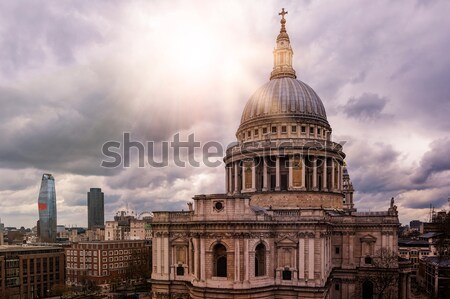 Kathedraal Londen beroemd dramatisch hemel avond Stockfoto © unkreatives