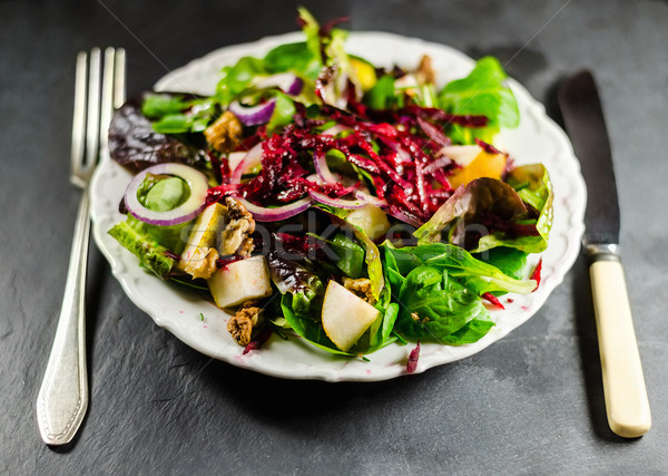 Stock photo: Closeup Of Salad Served On Table
