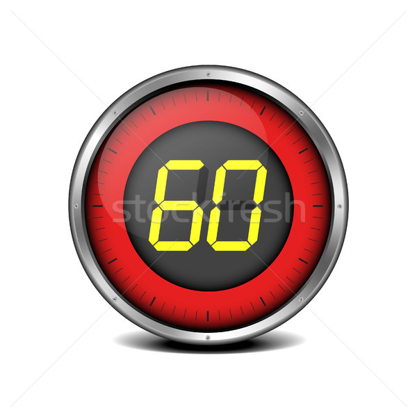 Timer digitalen 60 Illustration Metall Zahl Stock foto © unkreatives