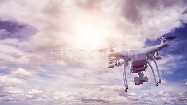 multicopter drone flying in the sky Stock photo © unkreatives