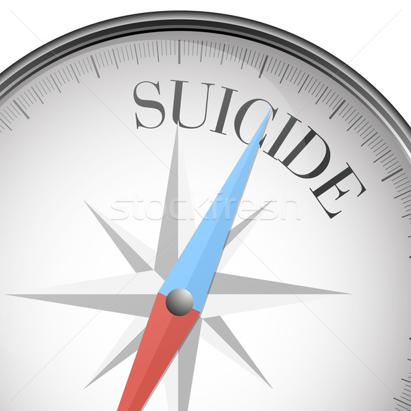Kompas samobójstwo szczegółowy ilustracja tekst eps10 Zdjęcia stock © unkreatives