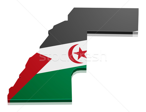 Carte ouest sahara détaillée illustration pavillon [[stock_photo]] © unkreatives