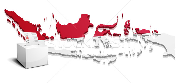 Indonésie détaillée illustration carte eps10 vecteur [[stock_photo]] © unkreatives