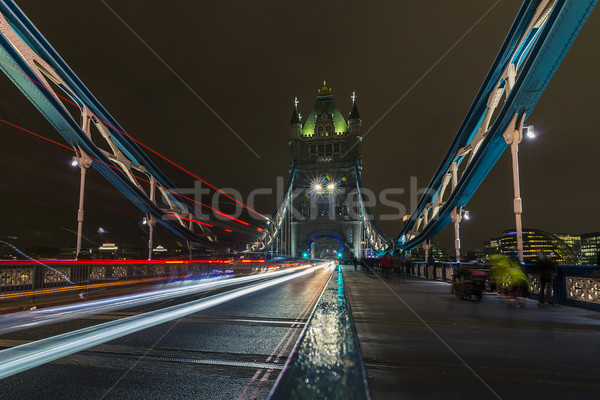 Tower Bridge Londra gece maruz kalma ünlü ışık Stok fotoğraf © unkreatives