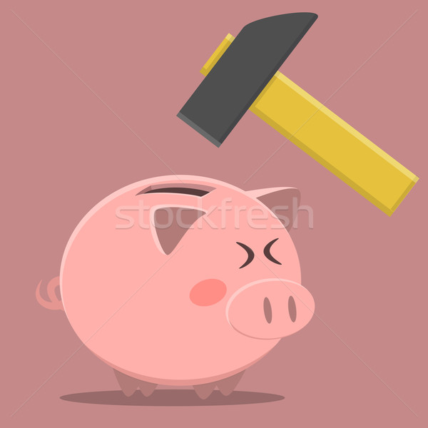 hammer piggybank Stock photo © unkreatives