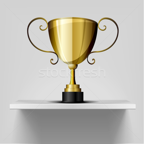 gold trophy on a shelf Stock photo © unkreatives