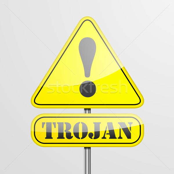 дорожный знак троянский подробный иллюстрация предупреждение eps10 Сток-фото © unkreatives