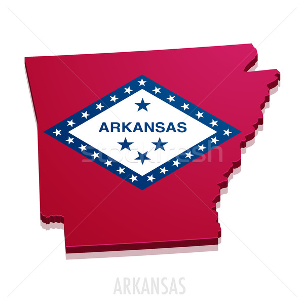 карта Арканзас подробный иллюстрация флаг eps10 Сток-фото © unkreatives