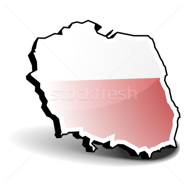 Polska 3D Pokaż 3d ilustracji banderą eps8 Zdjęcia stock © unkreatives