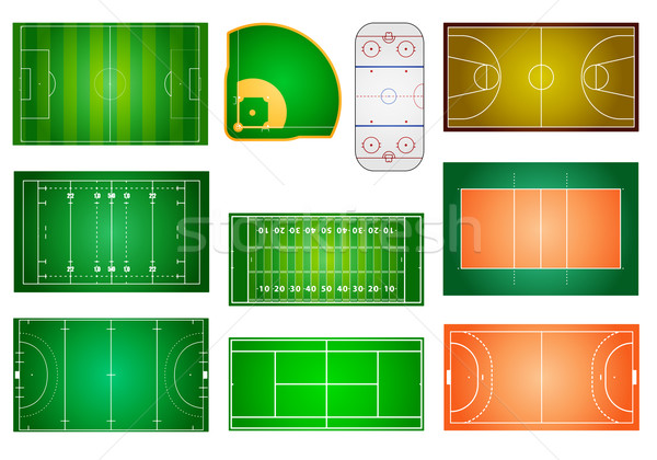Sport velden gedetailleerd illustratie verschillend eps10 Stockfoto © unkreatives