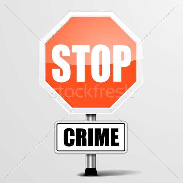 Stock foto: Stoppen · Kriminalität · detaillierte · Illustration · rot · Zeichen
