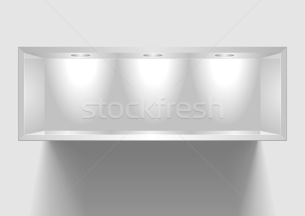 Tentoonstelling plank gedetailleerd illustratie drie lichten Stockfoto © unkreatives