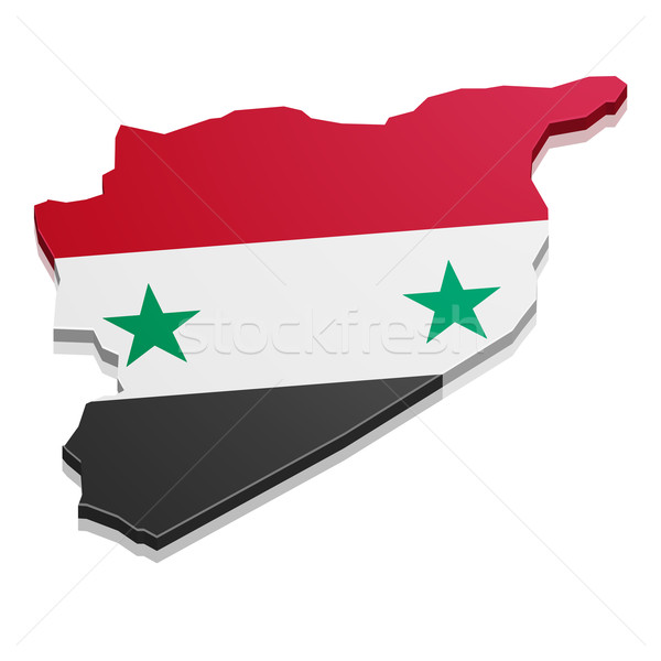 Mappa Siria dettagliato illustrazione bandiera eps10 Foto d'archivio © unkreatives