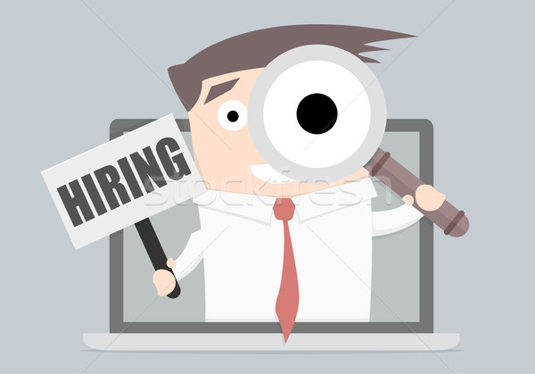 Stock photo: Businessman Hiring Laptop