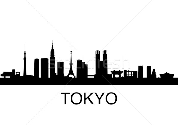 Tokyo Skyline detaillierte Japan Business Straße Stock foto © unkreatives