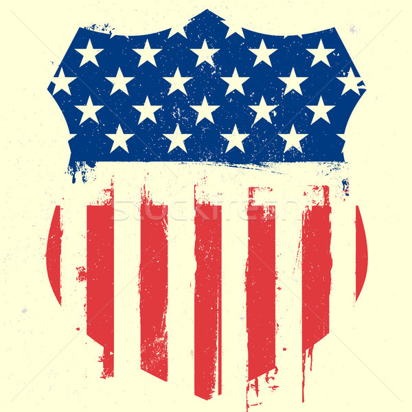Patriotique manteau bras détaillée illustration drapeau américain Photo stock © unkreatives
