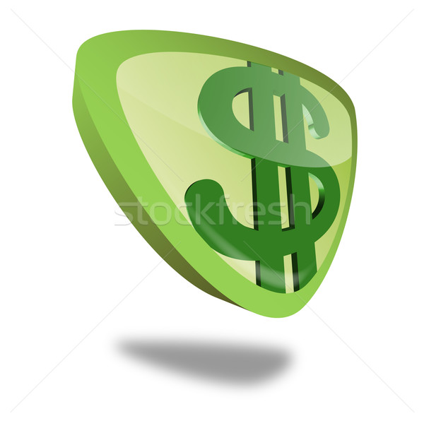 щит доллара зеленый кнопки перспективы бизнеса Сток-фото © unkreatives