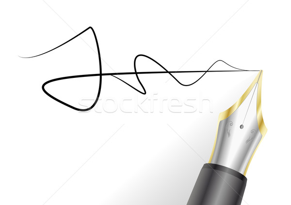 Stockfoto: Vulpen · handtekening · illustratie · kantoor · school · potlood