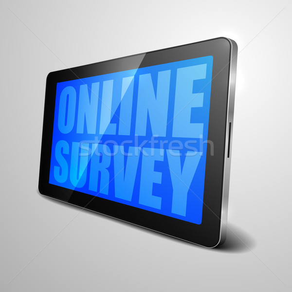 Stock foto: Tablet · online · Umfrage · detaillierte · Illustration · Tablet-Computer